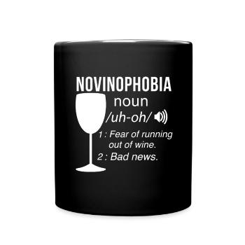 Wine Drinker Fear of Running Out of Wine - Full Colour Mug - black - Front