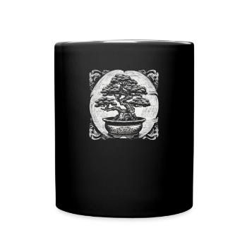 Bonsai Tree, Bonsai Tree, Flower Pot, Vintage Bonsai - Full Colour Mug - black - Front