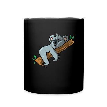 Schlafender Koalabär - Tasse einfarbig - Schwarz - Vorne
