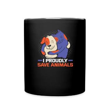 Hunderettungs Designs Für Tierrechtsaktivisten - Tasse einfarbig - Schwarz - Vorne