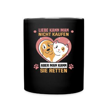 Hunderettungs Designs Für Tierrechtsaktivisten - Tasse einfarbig - Schwarz - Vorne
