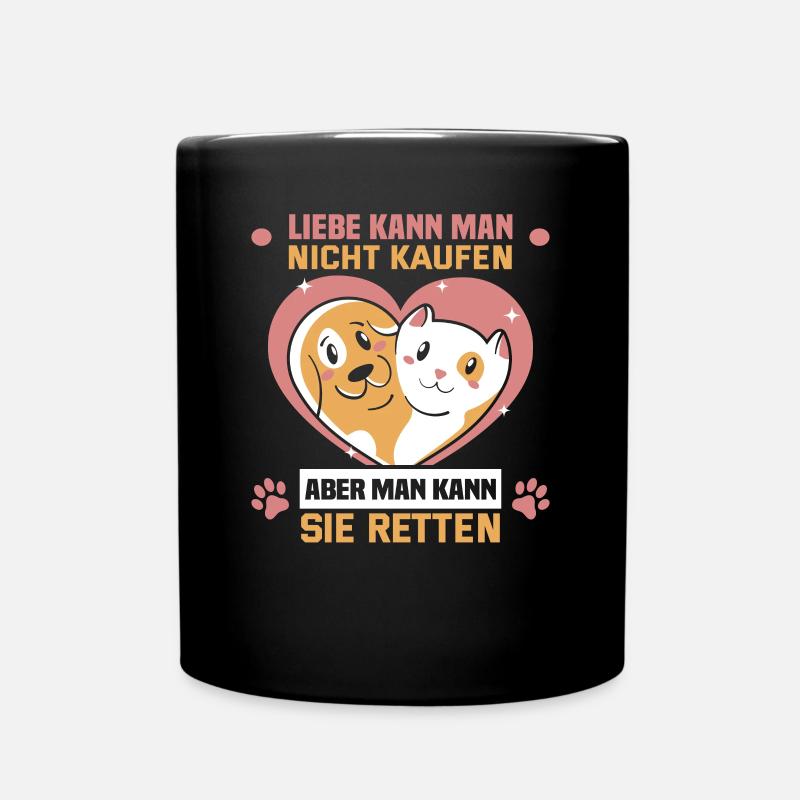 Dog Rescue Designs for Animal Rights Activists - Full Colour Mug - black