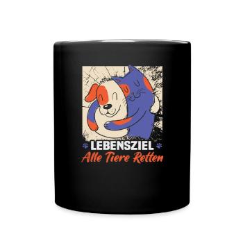 Hunderettungs Designs Für Tierrechtsaktivisten - Tasse einfarbig - Schwarz - Vorne