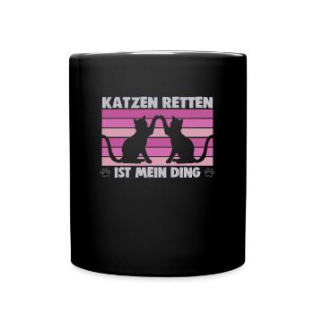 Hunderettungs Designs Für Tierrechtsaktivisten - Tasse einfarbig - Schwarz - Vorne