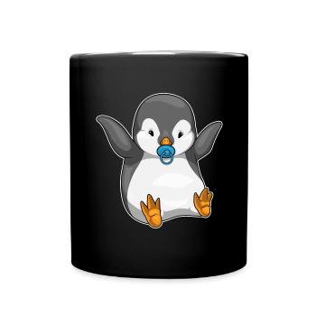 Tétine bébé pingouin - Mug uni - noir - Devant