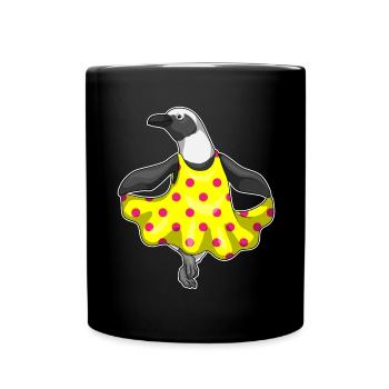 Pinguin Polka Dots Kleid - Tasse einfarbig - Schwarz - Vorne