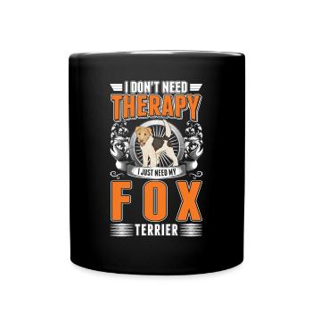 Fox Terrier Therapy - Full Colour Mug - black - Front