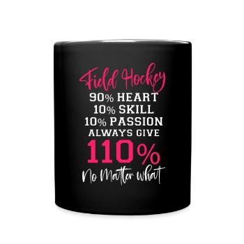 Field Hockey Field Hockey 90% - Tasse einfarbig - Schwarz - Vorne