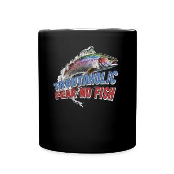 Pêche, Truite, Saumon, Pêcheur, Pêcheur, Perche - Mug uni - noir - Devant