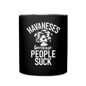 Cadeaux pour les amoureux des chiens bichons havanais - Mug uni - noir - Devant