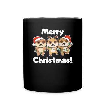 Suricate Noël Animaux d’hiver Suricate - Mug uni - noir - Devant