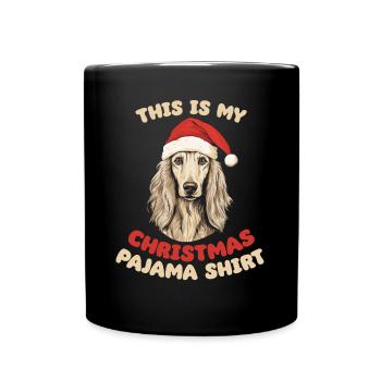 Saluki Christmas Pajamas Dogs - Full Colour Mug - black - Front