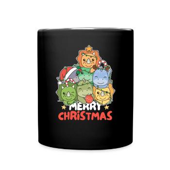 Dinosaur Christmas Tree Merry Christmas - Full Colour Mug - black - Front