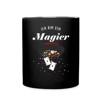Kartenmagie Kartenzauber Kartentricks Kartenspiel - Tasse einfarbig - Schwarz - Vorne