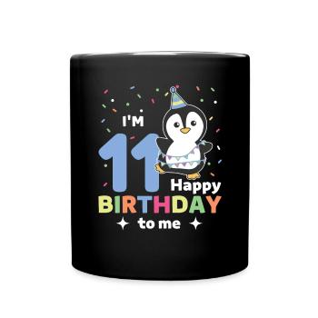 Pingouin pour les 11 ans pour les enfants de onze ans - Mug uni - noir - Devant