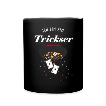 Zauberkünstler Kartenspiel Kartenzauber Magie - Tasse einfarbig - Schwarz - Vorne