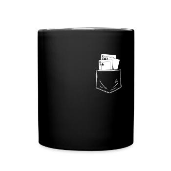 Kostümersatz Kartenmagie Brusttasche Kartenspiel - Tasse einfarbig - Schwarz - Vorne