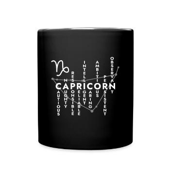 Proud Capricorn Zodiac Characteristics Gifts - Full Colour Mug - black - Front