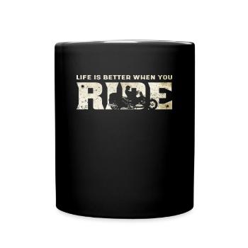 Trike Trike Rider Motor Trike Vintage Trike Bike - Full Colour Mug - black - Front