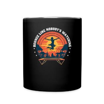 Lustige Sprüche Fitness Damen Trampolin-Sport - Tasse einfarbig - Schwarz - Vorne