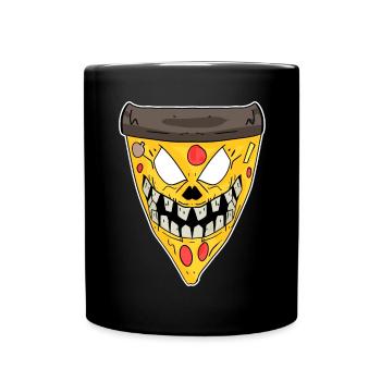 Pizza Zombie - Tasse einfarbig - Schwarz - Vorne