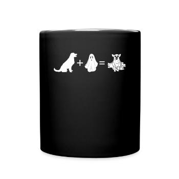 Drôle de chien d’Halloween + fantôme = drôle de chien fantôme - Mug uni - noir - Devant