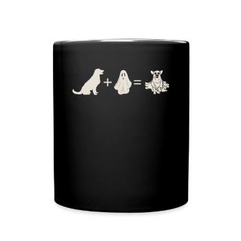 Funny Halloween Dog + Ghost = Ghost Dog - Tasse einfarbig - Schwarz - Vorne