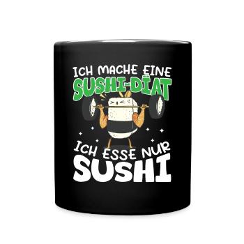 Sushi Diät - Tasse einfarbig - Schwarz - Vorne