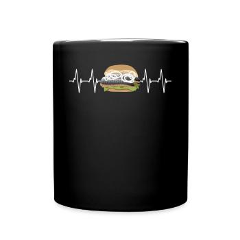 Fish Rolls Puls - Love in the Heartbeat - Full Colour Mug - black - Front