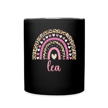 Lea Regenbogen Name Geburtstag Lea - Tasse einfarbig - Schwarz - Vorne
