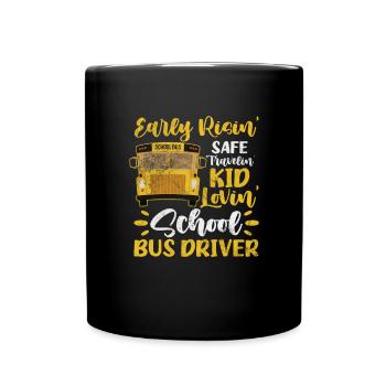 Busfahrer - Tasse einfarbig - Schwarz - Vorne