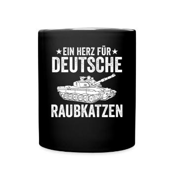 Panzerfahrer Soldat Panzer - Tasse einfarbig - Schwarz - Vorne