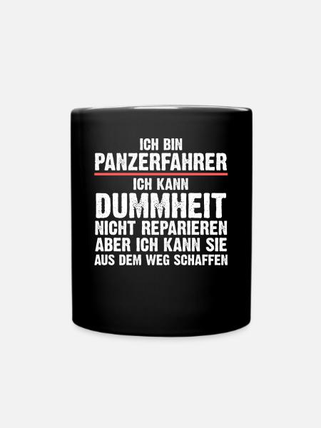 Panzerfahrer Soldat Panzer - Tasse einfarbig - Schwarz