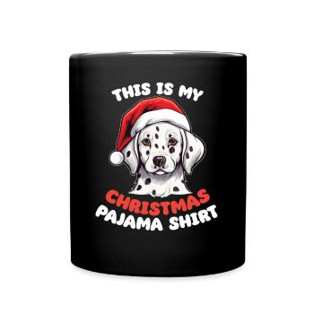 Pyjama de Noël Dalmatien Chiens - Mug uni - noir - Devant