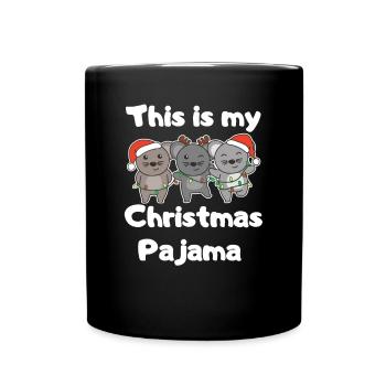 Mouse Christmas Pajamas - Full Colour Mug - black - Front