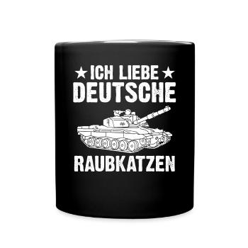 Panzerfahrer Soldat Panzer - Tasse einfarbig - Schwarz - Vorne