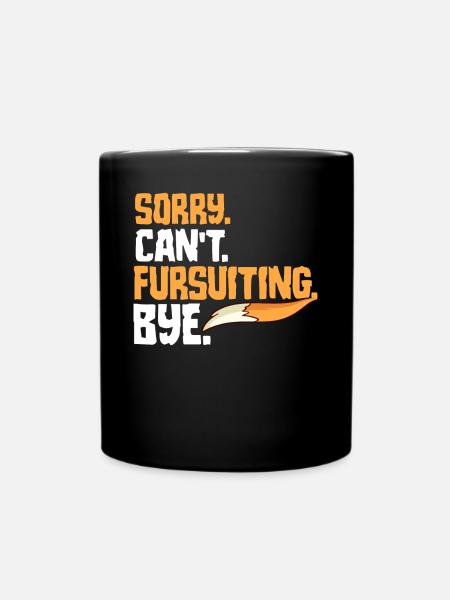 Furry Fandom Fursona Fox - Full Colour Mug - black