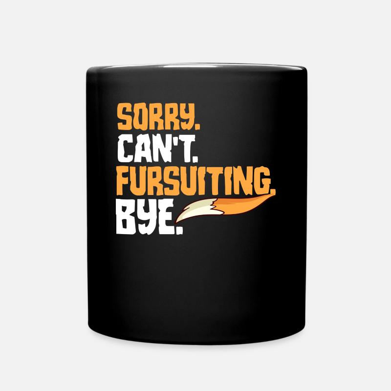 Furry Fandom Fursona Fox - Full Colour Mug - black