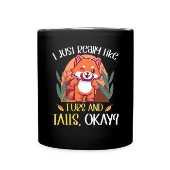 Furry Fandom Fursona Fursuit Fox - Full Colour Mug - black - Front
