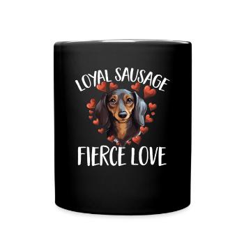 Teckel blaireau saucisse chien Loyal saucisse féroce - Mug uni - noir - Devant