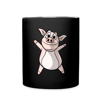 Cochon cochon drôle - Mug uni - noir - Devant
