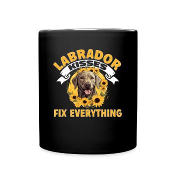 Labrador Dog Pet - Labrador bisous Réparez tout - Mug uni - noir - Devant
