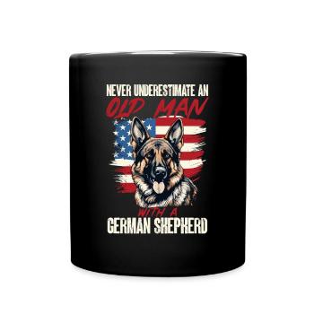 German Shepherd Dog Breed Never Underestimate - Full Colour Mug - black - Front