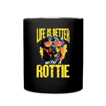 Rottweiler Dog Life Is Better With A Rottie - Full Colour Mug - black - Front