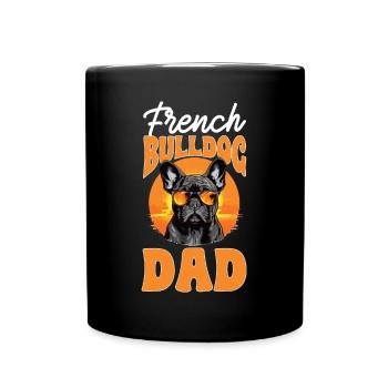 Frenchie Dog Breed French Bulldog Dad - Full Colour Mug - black - Front