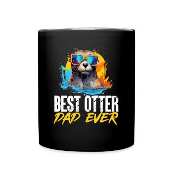 Otter Animal Kids & Adult - Best Otter Dad ever - Full Colour Mug - black - Front