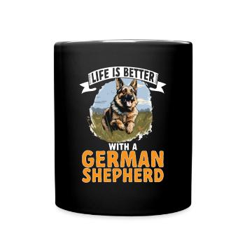 Dog Breed Life Is Better With A German Shepherd - Full Colour Mug - black - Front