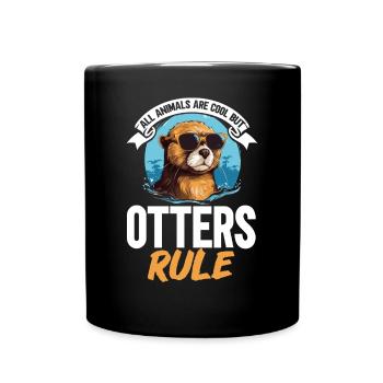 Otter Animal Kids & Adult - All Animals Are Cool - Full Colour Mug - black - Front