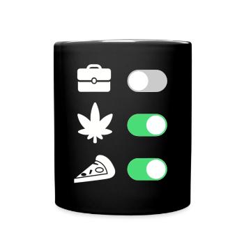 High on Life – Pizza & Chill, No Work - Tasse einfarbig - Schwarz - Vorne