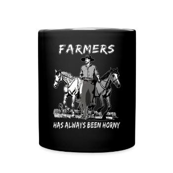 FARMER HAS ALWAYS BEEN HORNY - Tasse einfarbig - Schwarz - Vorne
